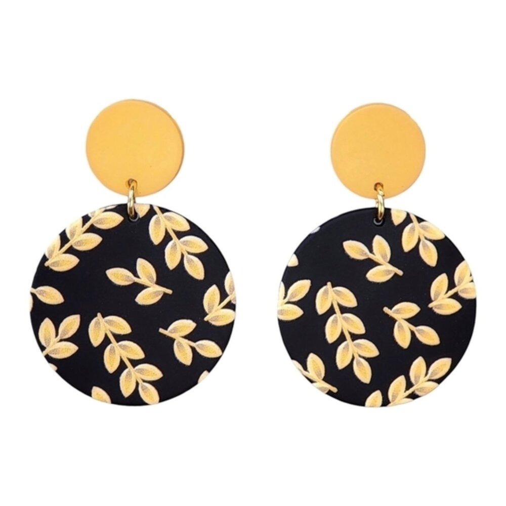 Bohemian Clay Earrings Dangle Black Retro Jewelry Y2K Stud Boho Chic Black
